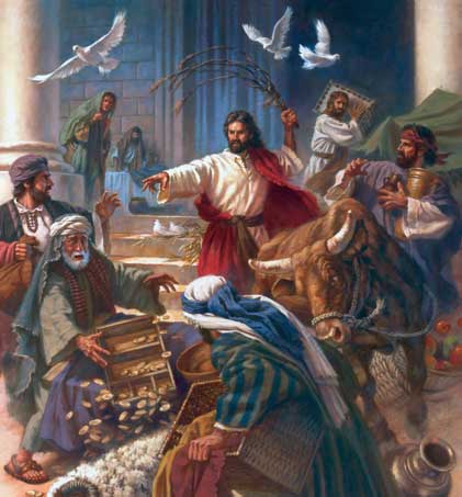 Jesus clears the temple
